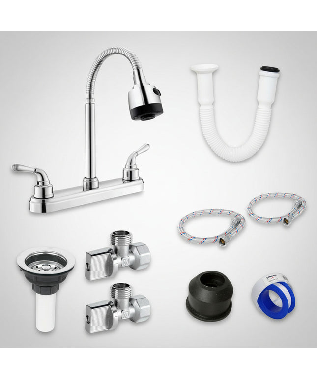 Kit Para Instalación De Fregadero/tarja 1 Tina Mezc Flexible Plateado
