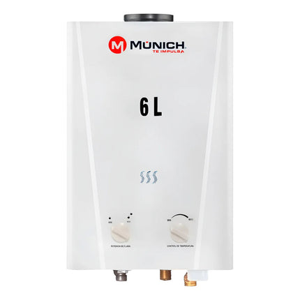 Boiler Calentador De Paso/instantáneo Munich 6 L. Gas L.p Blanco Glp