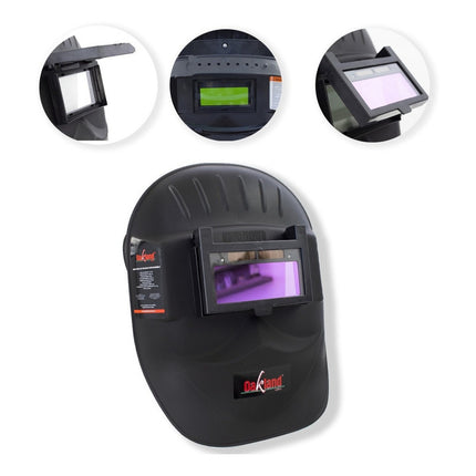 Careta Electronica Para Soldar Autooscurece Media Cara Negra Negro