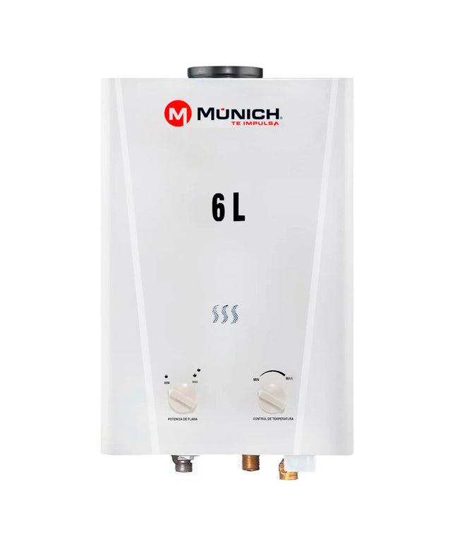 Calentador De Agua Electrico 6 Litros Gas Lp Munich Cp-6l Color Blanco Tipo De Gas Glp