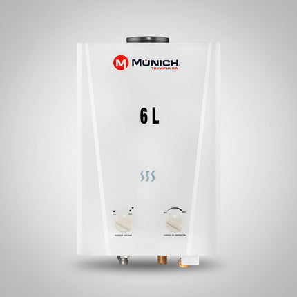Boiler Calentador De Paso/instantáneo Munich 6 L. Gas L.p Blanco Glp