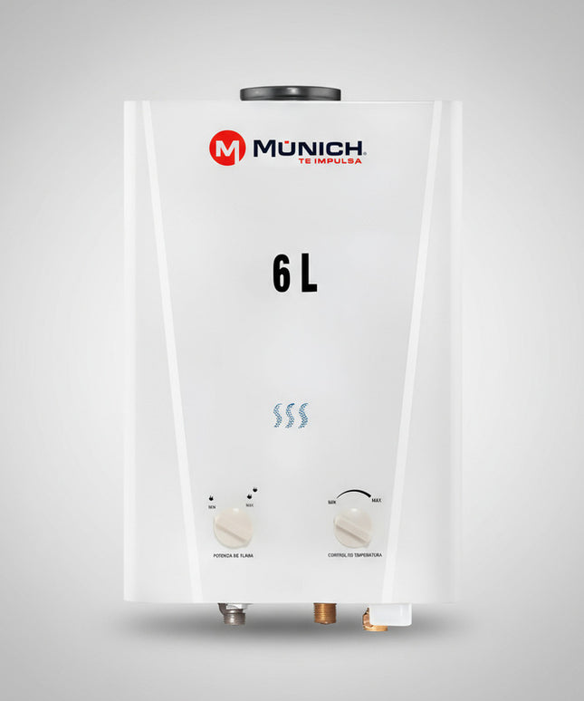 Boiler Calentador De Paso/instantáneo Munich 6 L. Gas L.p Blanco Glp