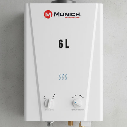 Boiler Calentador De Paso/instantáneo Munich 6 L. Gas L.p Blanco Glp