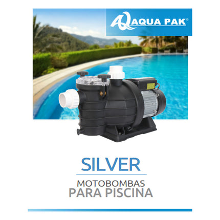 Motobomba Para Recircular El Agua En Piscinas. Aqua Pak Silver15/1115 De 1.5 Hp Nominal - Succion Y Descarga De 1.5 , Motor Monofasico 1x115 V