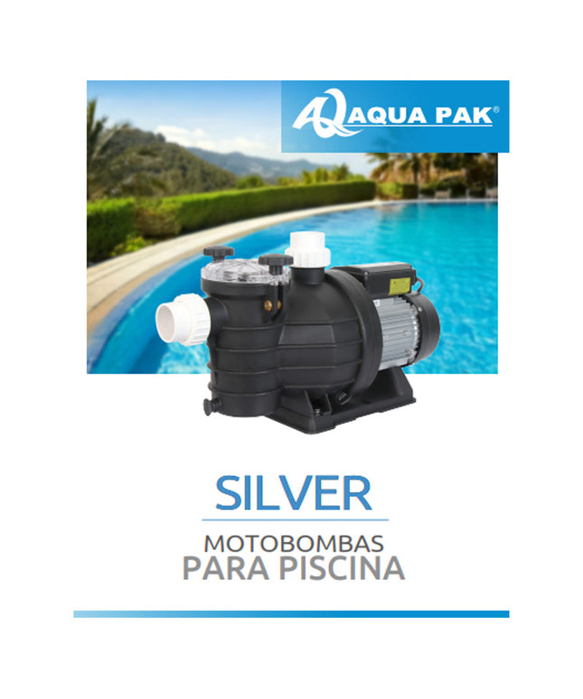 Motobomba Para Recircular El Agua En Piscinas. Aqua Pak Silver15/1115 De 1.5 Hp Nominal - Succion Y Descarga De 1.5 , Motor Monofasico 1x115 V