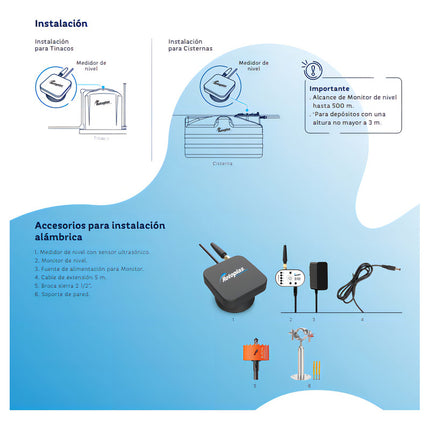 Medidor De Nivel De Agua Con Sensor Ultrasónico Rotoplas Negro