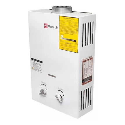 Boiler/calentador De Paso Munich 6 Lts. + Kit De Instalación Blanco