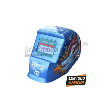 Careta Electrónica Para Soldar Hkc55 Husky Eagle Aguila C029 Color Azul