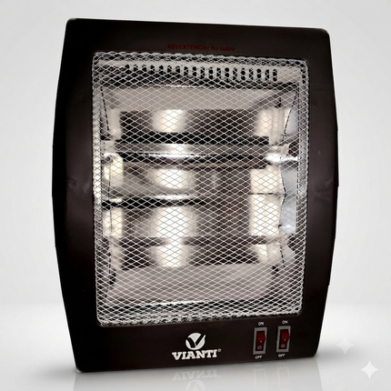 Calefactor De Cuarzo Eléctrico Vianti 127 V. Negro 400/800 W