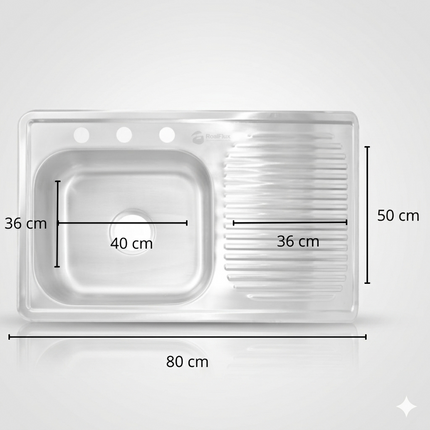 Fregadero/tarja Acero Inoxidable 80 X 50 Cm Mezcladora Flexible pvc