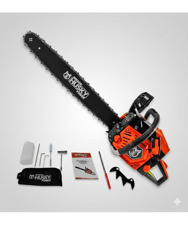 Motosierra a Gasolina Husky Power Espada 20" 52cc 2.5hp Hkm5220 Color Naranja