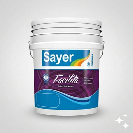 Cubeta Pintura Vinilica Acrilica Facilita Blanco Sayer 19lt Blanco