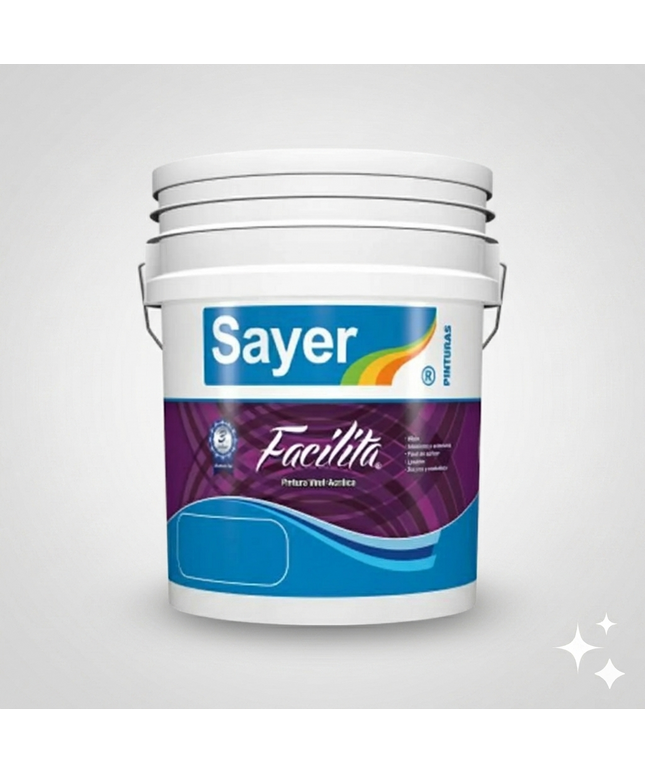 Cubeta Pintura Vinilica Acrilica Facilita Blanco Sayer 19lt Blanco