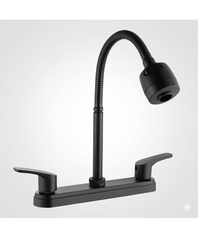 Mezcladora Flexible Para Fregadero Negro Roalflux Acabado Mate
