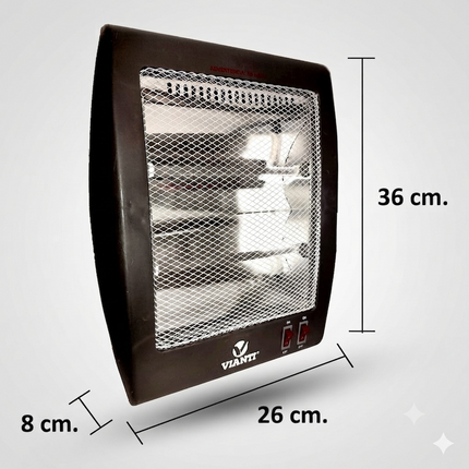 Calefactor De Cuarzo Eléctrico Vianti 127 V. Negro 400/800 W
