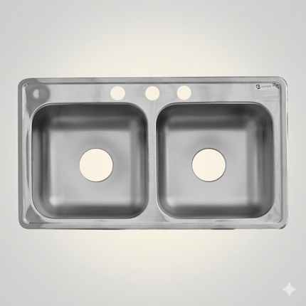 Kit De Fregadero Tarja Tina Doble Acero Inoxidable 84x48 Mezcladora Sencilla pvc